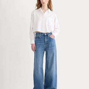 Everlane Cropped White Button Down Size Small